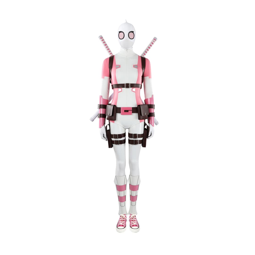 Marvel Comics Gwenpool Cosplay Costume with Matching Dual Blade Accessories - Coscosmos