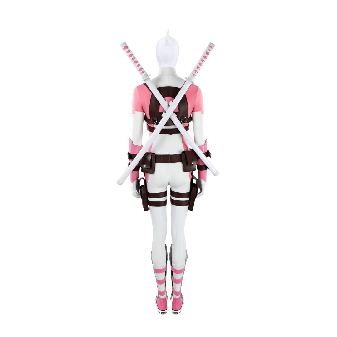 Marvel Comics Gwenpool Cosplay Costume with Matching Dual Blade Accessories - Coscosmos