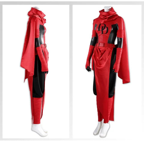 Marvel Elektra Daredevil Cosplay Costume | Red Comic Suit for Women Superhero Role - Play - Coscosmos