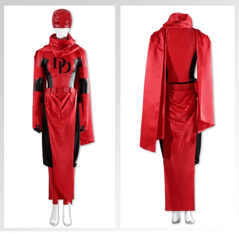 Marvel Elektra Daredevil Cosplay Costume | Red Comic Suit for Women Superhero Role - Play - Coscosmos