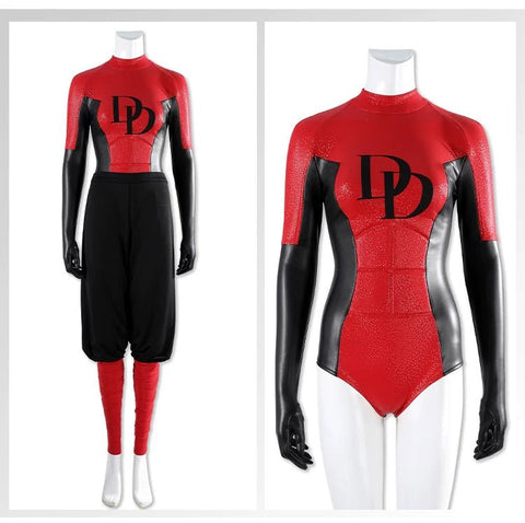 Marvel Elektra Daredevil Cosplay Costume | Red Comic Suit for Women Superhero Role - Play - Coscosmos