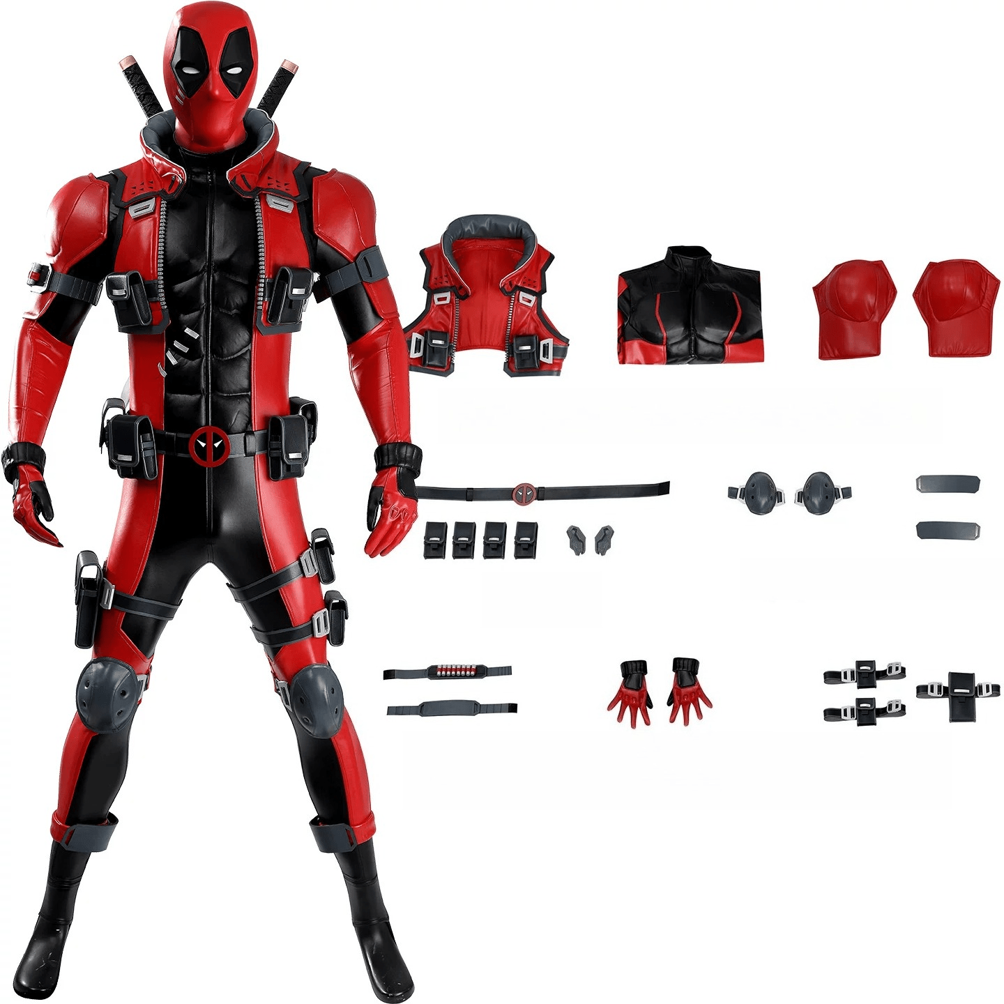Marvel Rivals Deadpool Cosplay Costume Game Role Play Full Set Outfit - Coscosmos