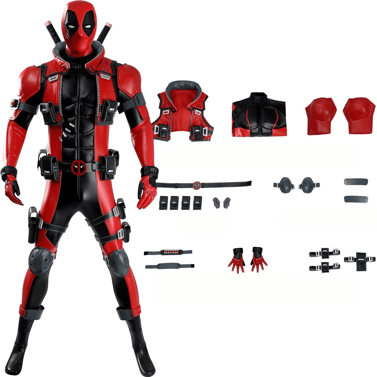 Marvel Rivals Deadpool Cosplay Costume Game Role Play Full Set Outfit - Coscosmos