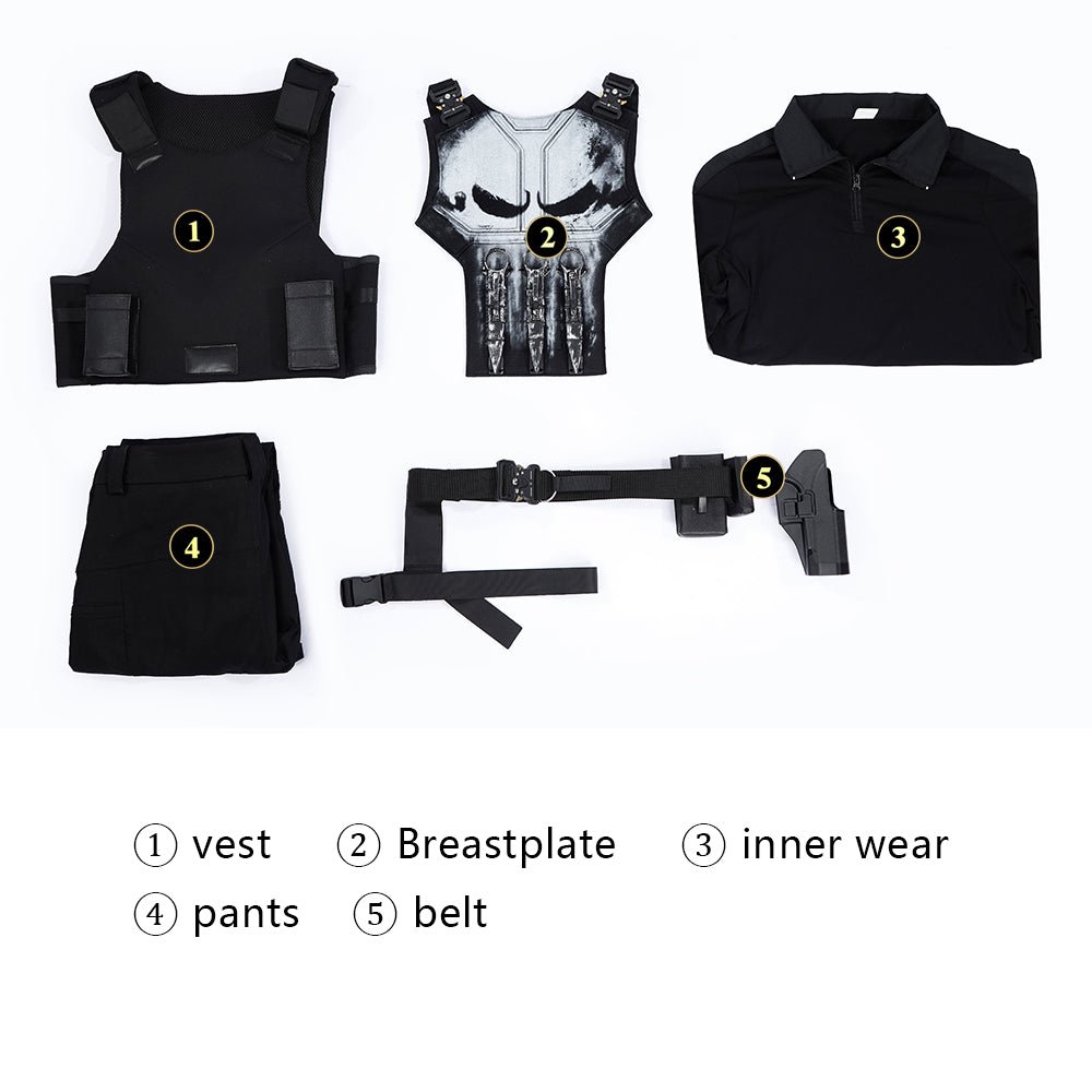 Marvel Spider Man 4 The Punisher Cosplay Costume - Coscosmos