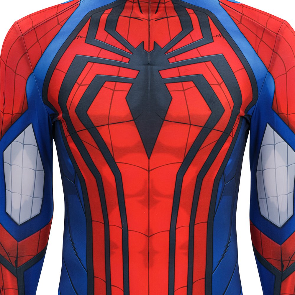 Marvel: Spider - Man Cosplay Jumpsuit, Premium Halloween Costume for Adults, Authentic Muscle Print Design - Coscosmos
