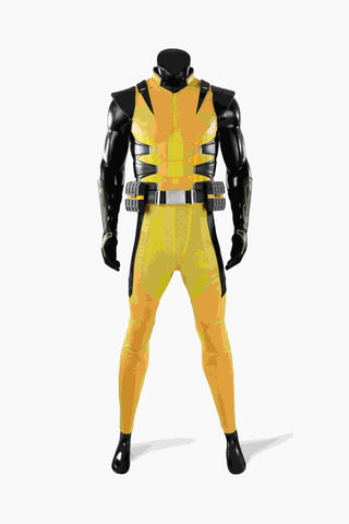 Marvel Wolverine Classic Yellow Suit Full Set Cosplay Costume, X - Men Logan Superhero Outfit for Adult Cosplay - Coscosmos