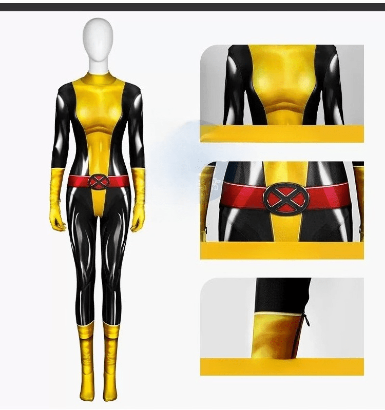 Marvel X - Men Shadowcat Comic Version Jumpsuit, Kitty Pryde Women Cosplay Tight Bodysuit, Superhero Comic Con Outfit - Coscosmos