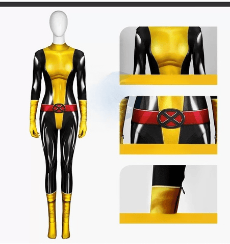Marvel X - Men Shadowcat Comic Version Jumpsuit, Kitty Pryde Women Cosplay Tight Bodysuit, Superhero Comic Con Outfit - Coscosmos