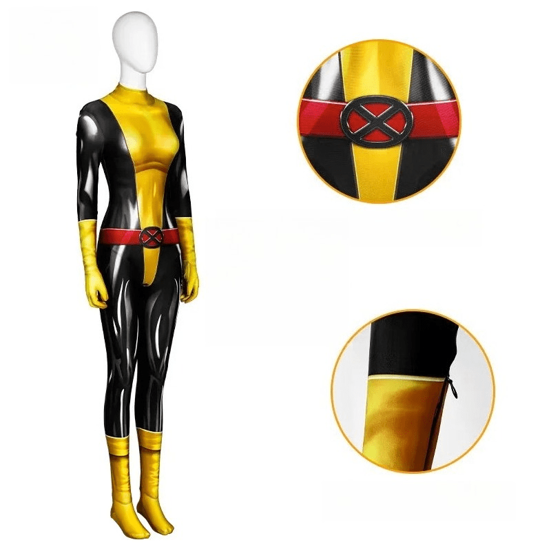 Marvel X - Men Shadowcat Comic Version Jumpsuit, Kitty Pryde Women Cosplay Tight Bodysuit, Superhero Comic Con Outfit - Coscosmos