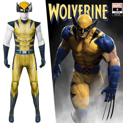 Marvel's Wolverine Full Body Jumpsuit Game Cosplay Costume with Claw Details - Coscosmos