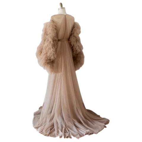 Maternity Cosplay Costume Mesh Photography Dress with 3D Patterns for Halloween Parties and Photo Shoots - Coscosmos