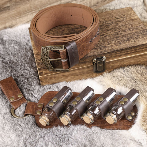 Medieval Alchemist 4 - Strap Cuff Nordic Viking Style Punk Cosplay Prop - Coscosmos