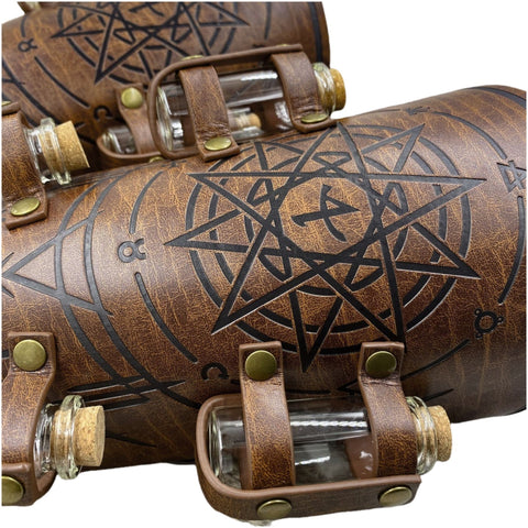Medieval Alchemist Bracers Nordic Viking Warrior Arm Guards - Authentic Viking Armor - Coscosmos