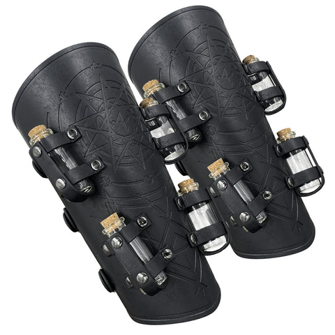 Medieval Alchemist Bracers Nordic Viking Warrior Arm Guards - Authentic Viking Armor - Coscosmos