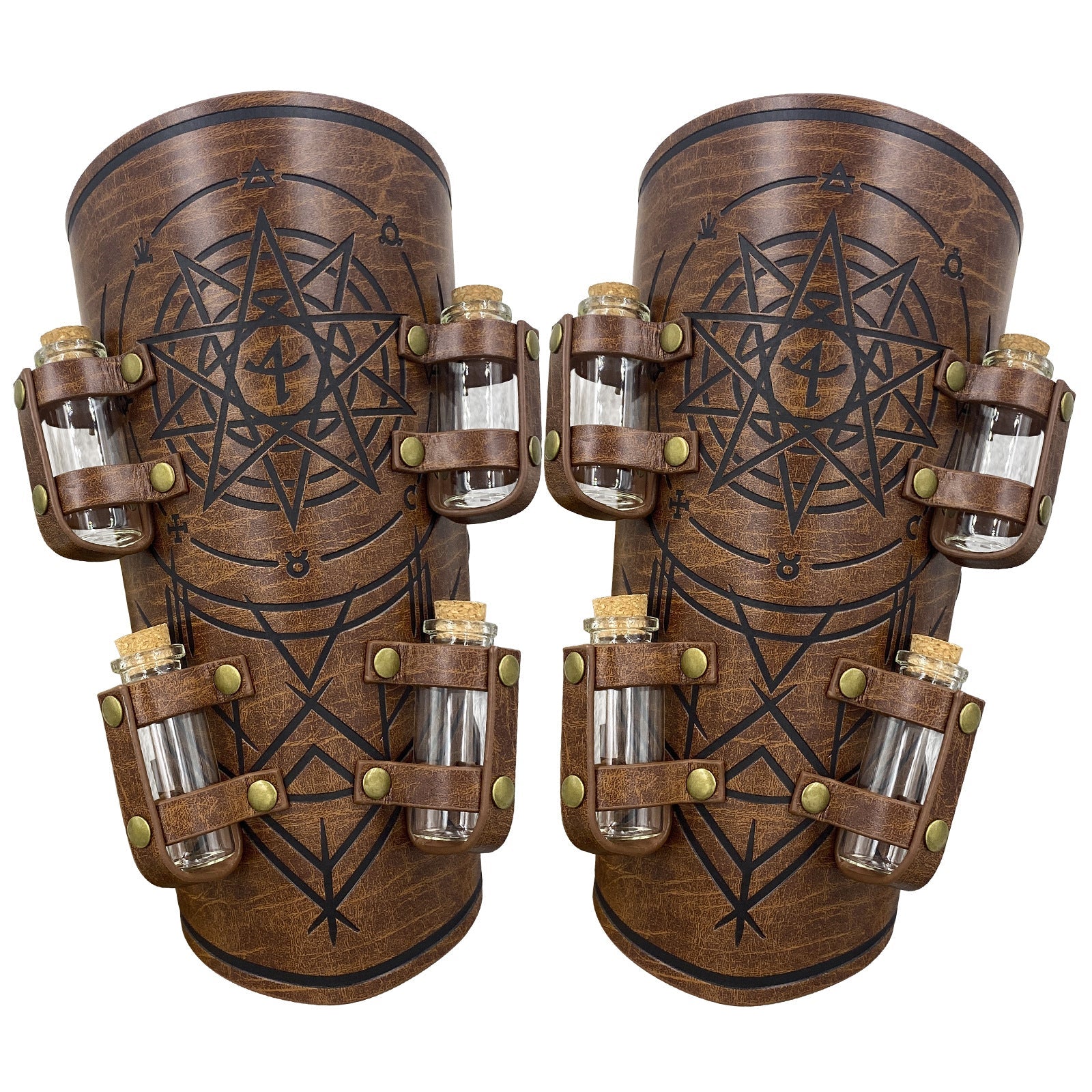 Medieval Alchemist Bracers Nordic Viking Warrior Arm Guards - Authentic Viking Armor - Coscosmos