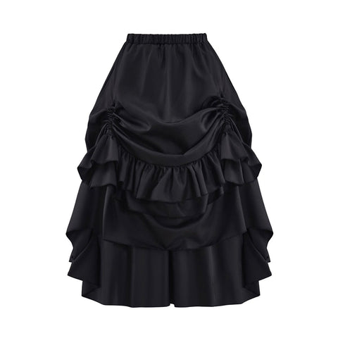 Medieval Gothic Black Bustier Skirt Cosplay Costume - Coscosmos