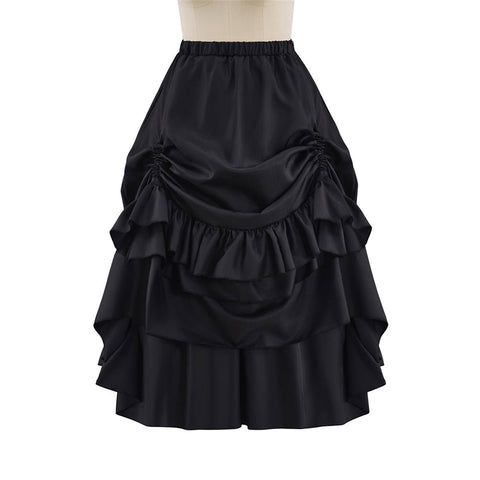 Medieval Gothic Black Bustier Skirt Cosplay Costume - Coscosmos