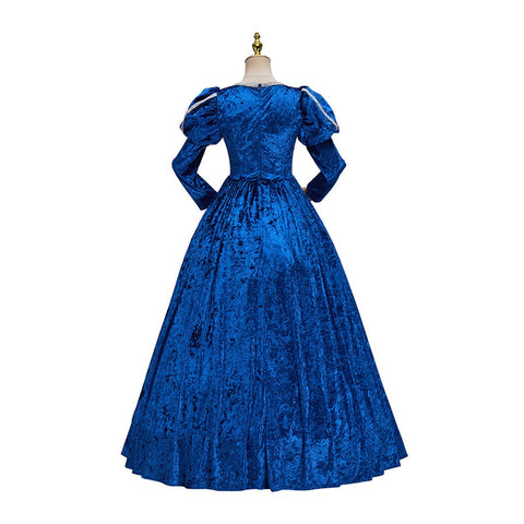 Medieval Renaissance Blue Dress Cosplay Costume - Coscosmos