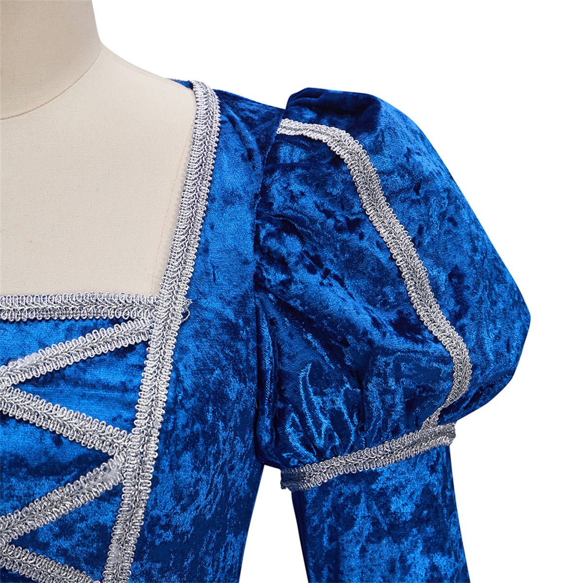 Medieval Renaissance Blue Dress Cosplay Costume - Coscosmos
