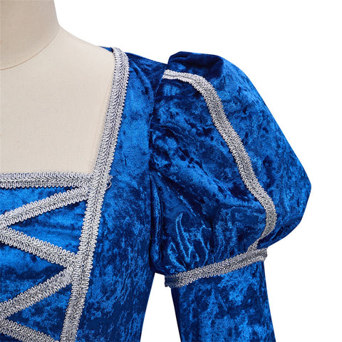 Medieval Renaissance Blue Dress Cosplay Costume - Coscosmos