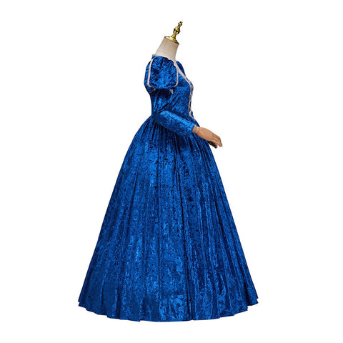 Medieval Renaissance Blue Dress Cosplay Costume - Coscosmos