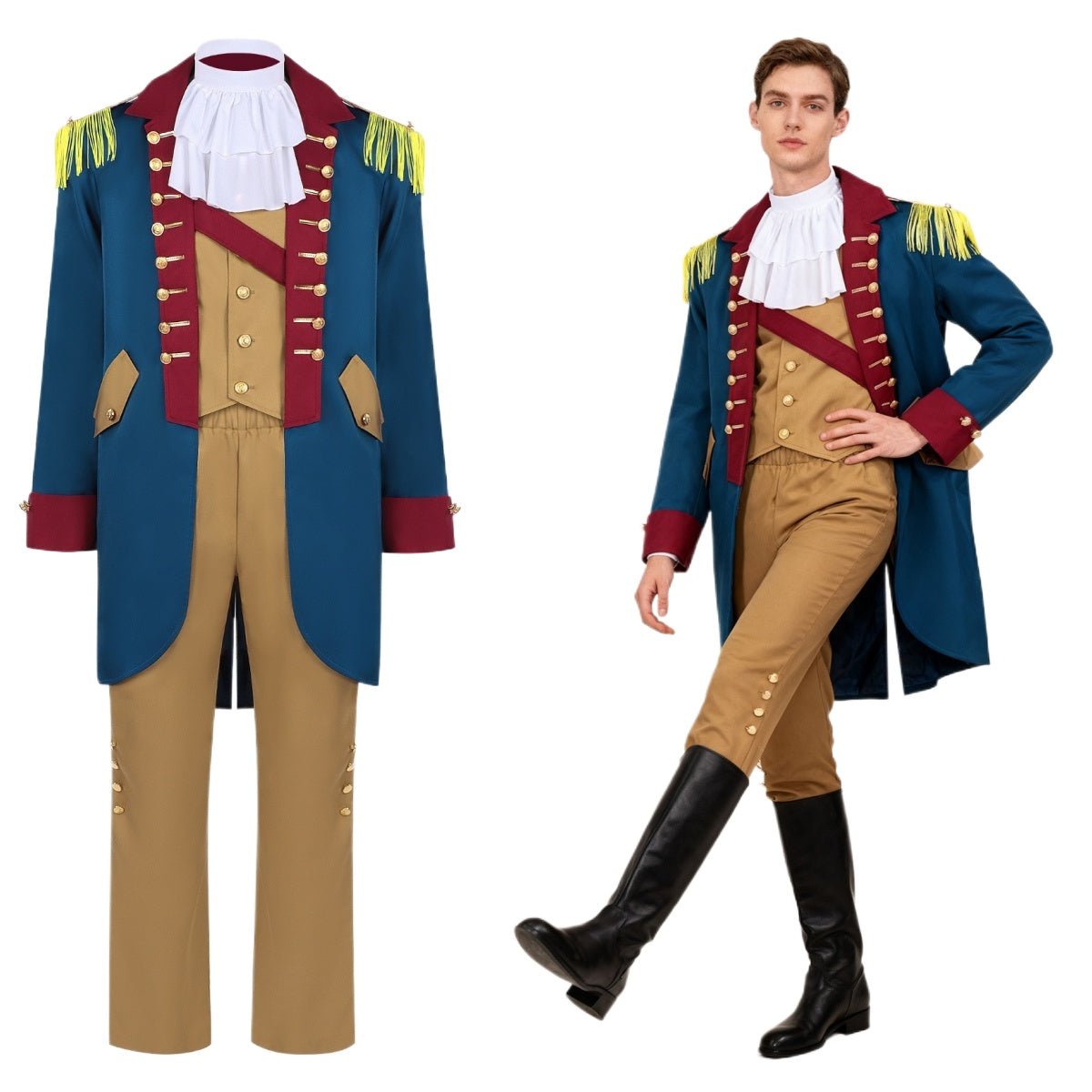 Medieval Renaissance Cosplay Costume for Men: George Washington Outfit - Coscosmos
