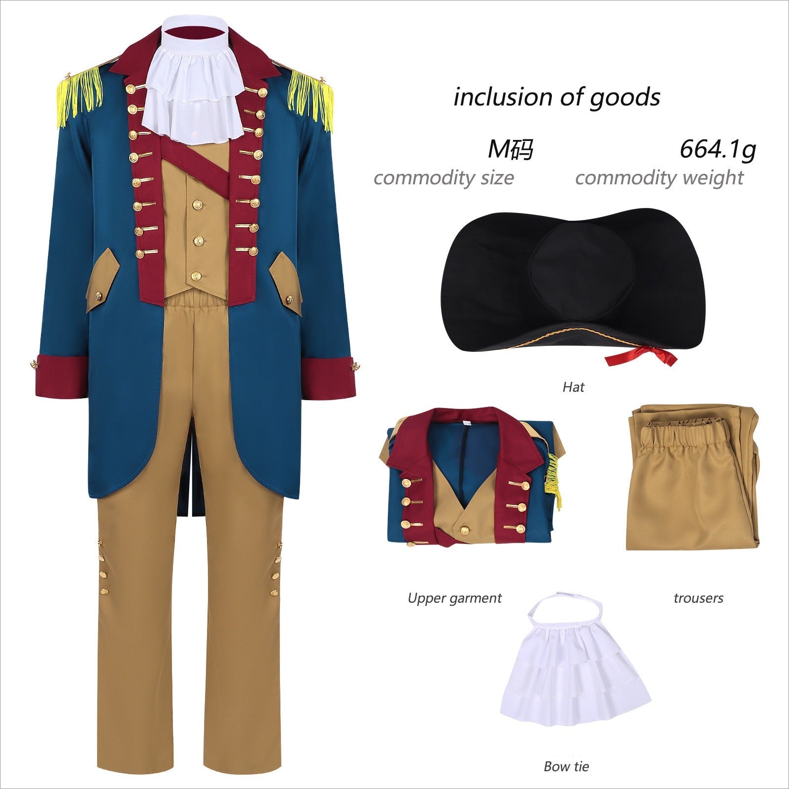Medieval Renaissance Cosplay Costume for Men: George Washington Outfit - Coscosmos