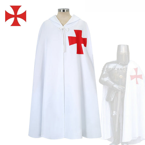 Medieval Templar Knight Cloak Roman Empire Warrior Cosplay Costume - Coscosmos