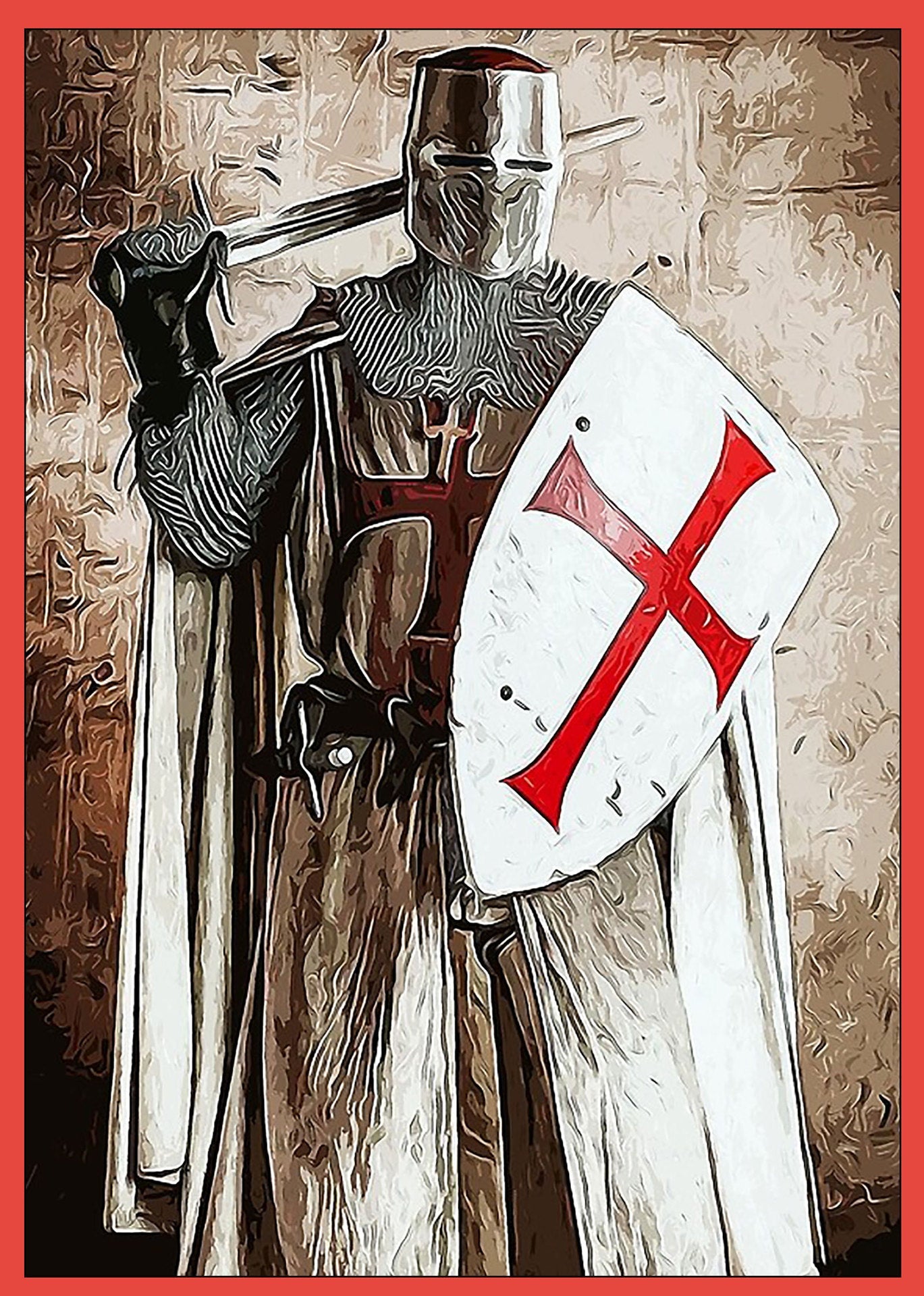 Medieval Templar Knight Cloak Roman Empire Warrior Cosplay Costume - Coscosmos