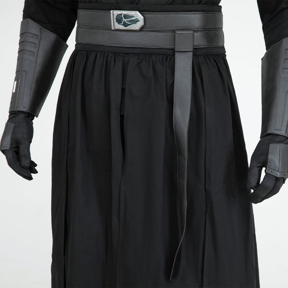 Men's Baylan Skoll Jedi Cosplay Deluxe Knight Armor Set - Black Battle Uniform with Hooded Cloak - Coscosmos