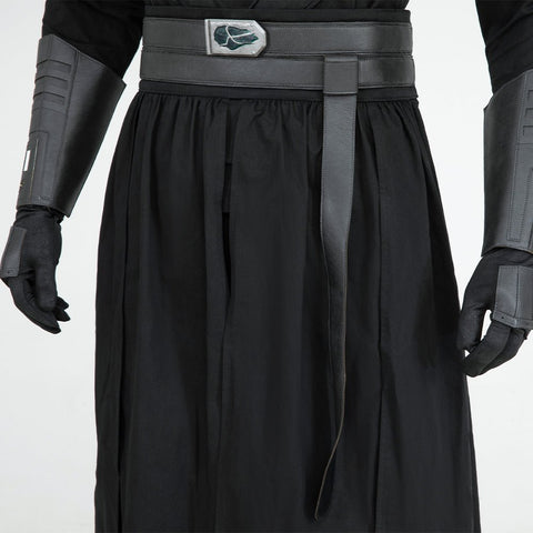 Men's Baylan Skoll Jedi Cosplay Deluxe Knight Armor Set - Black Battle Uniform with Hooded Cloak - Coscosmos