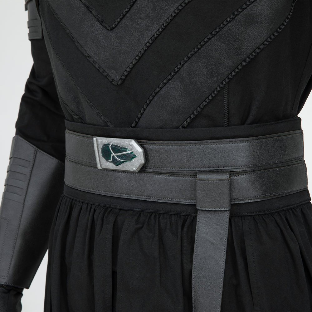 Men's Baylan Skoll Jedi Cosplay Deluxe Knight Armor Set - Black Battle Uniform with Hooded Cloak - Coscosmos