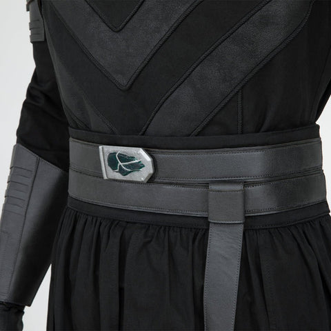 Men's Baylan Skoll Jedi Cosplay Deluxe Knight Armor Set - Black Battle Uniform with Hooded Cloak - Coscosmos
