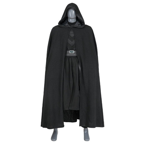 Men's Baylan Skoll Jedi Cosplay Deluxe Knight Armor Set - Black Battle Uniform with Hooded Cloak - Coscosmos