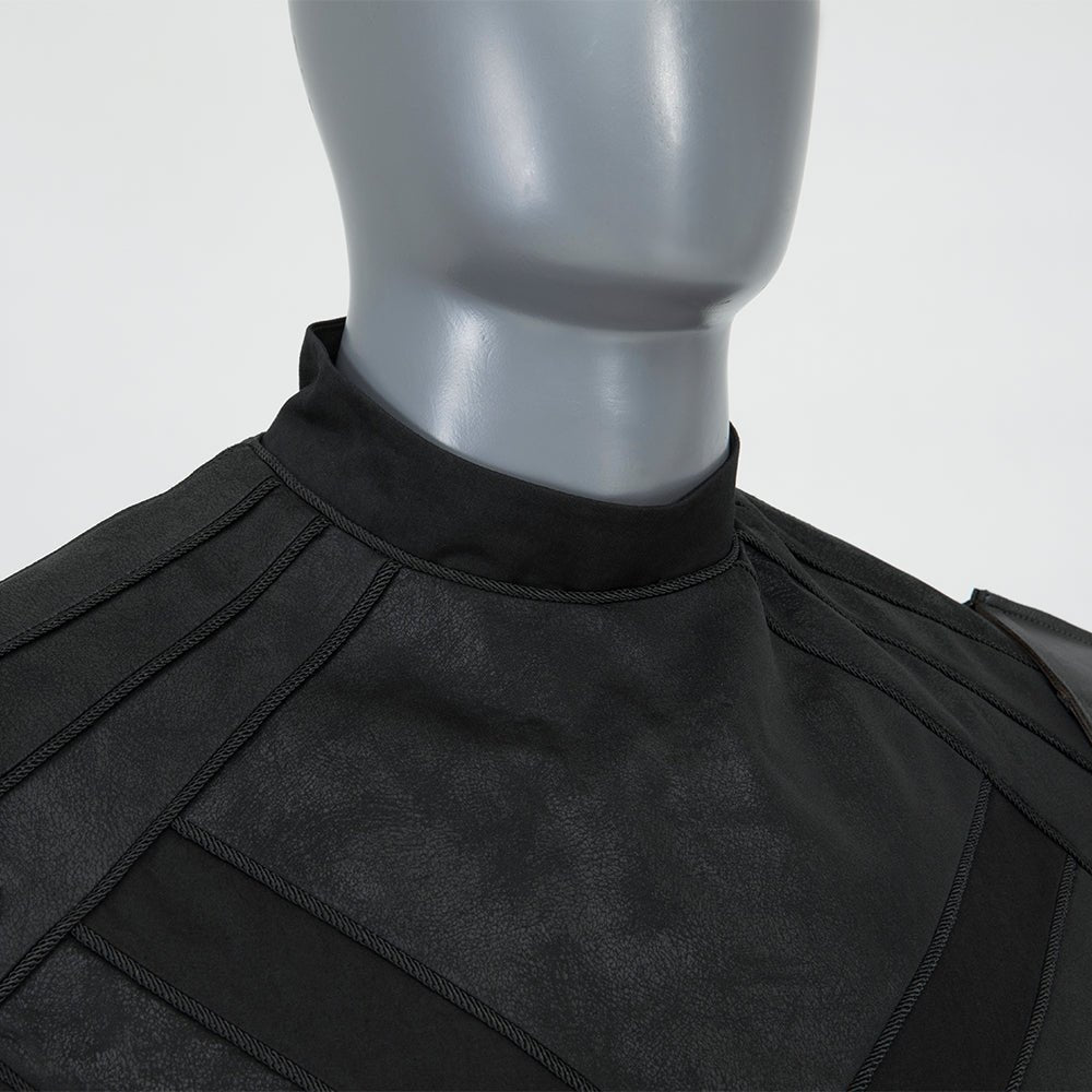Men's Baylan Skoll Jedi Cosplay Deluxe Knight Armor Set - Black Battle Uniform with Hooded Cloak - Coscosmos
