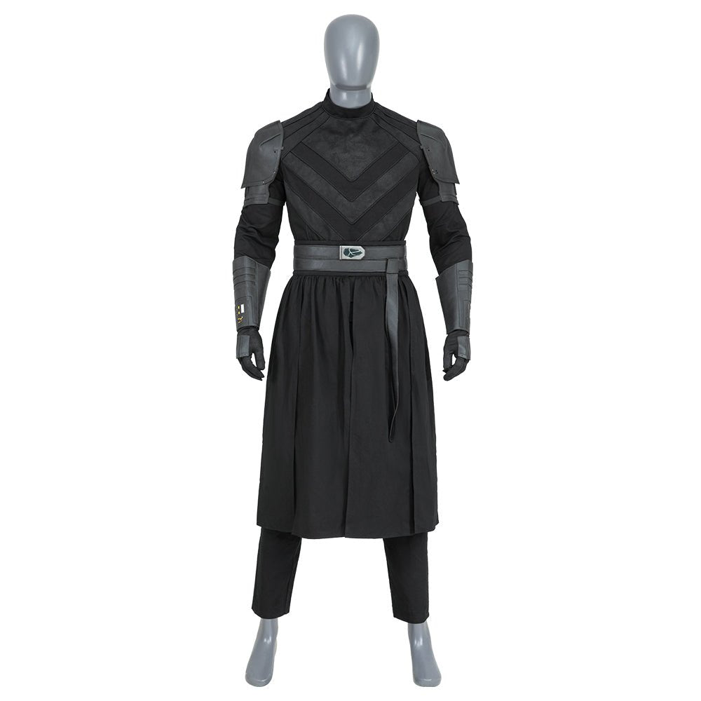 Men's Baylan Skoll Jedi Cosplay Deluxe Knight Armor Set - Black Battle Uniform with Hooded Cloak - Coscosmos