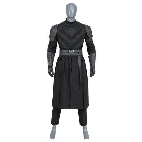 Men's Baylan Skoll Jedi Cosplay Deluxe Knight Armor Set - Black Battle Uniform with Hooded Cloak - Coscosmos