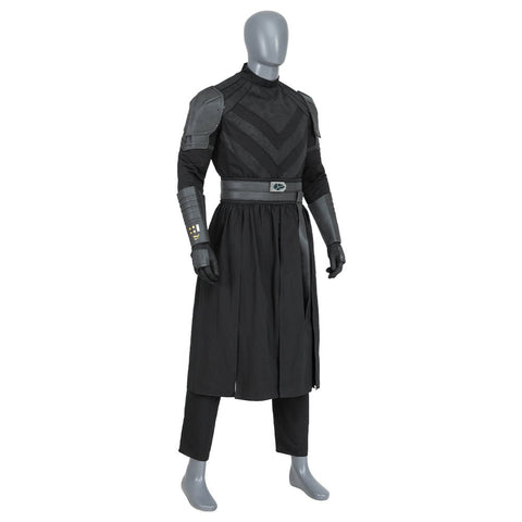 Men's Baylan Skoll Jedi Cosplay Deluxe Knight Armor Set - Black Battle Uniform with Hooded Cloak - Coscosmos