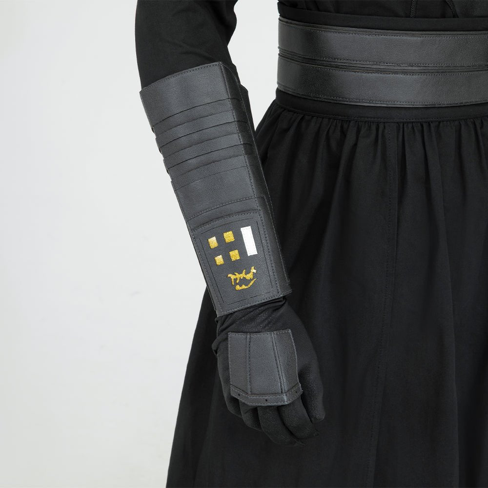 Men's Baylan Skoll Jedi Cosplay Deluxe Knight Armor Set - Black Battle Uniform with Hooded Cloak - Coscosmos