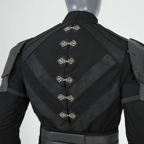 Men's Baylan Skoll Jedi Cosplay Deluxe Knight Armor Set - Black Battle Uniform with Hooded Cloak - Coscosmos