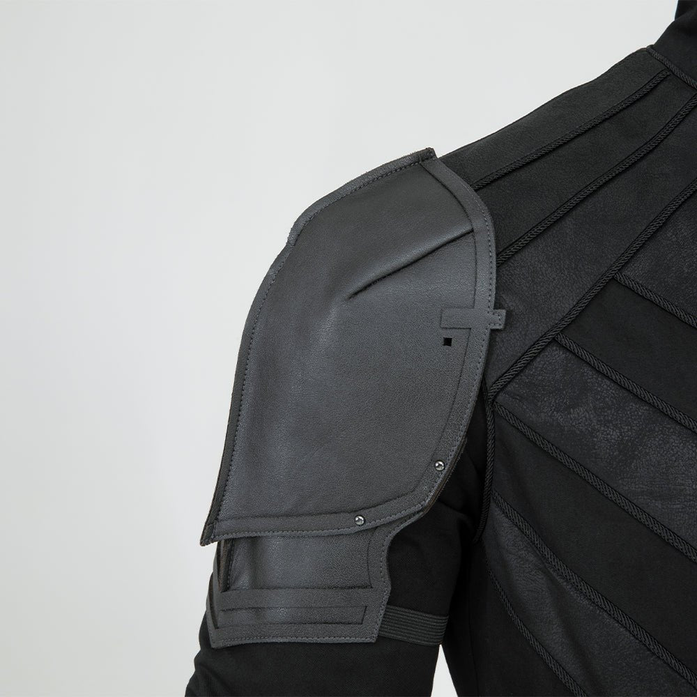 Men's Baylan Skoll Jedi Cosplay Deluxe Knight Armor Set - Black Battle Uniform with Hooded Cloak - Coscosmos