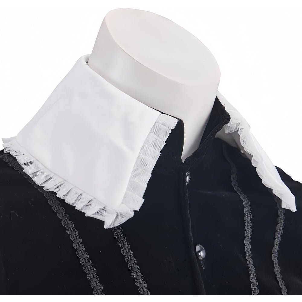 Men's Black Tudor Renaissance Elizabethan Medieval贵族 Prince King Costume Set with Doublet and Pumpkin Breeches - Coscosmos