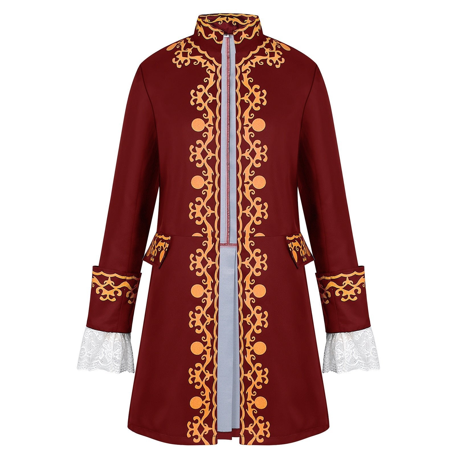 Men's European Medieval Gold - Trimmed Baroque Aristocrat Costume for Opera Stage Performance - Coscosmos