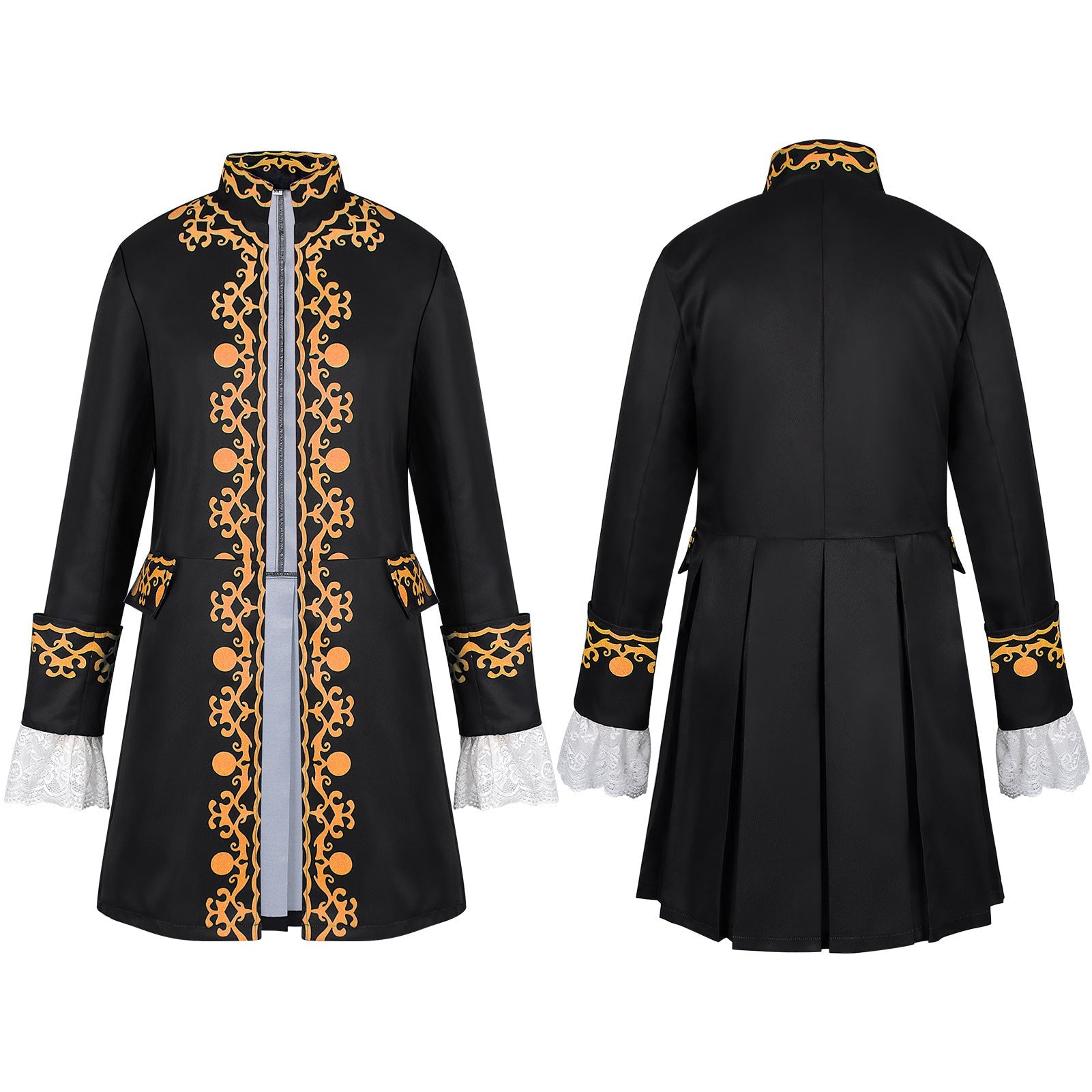 Men's European Medieval Gold - Trimmed Baroque Aristocrat Costume for Opera Stage Performance - Coscosmos