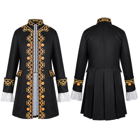 Men's European Medieval Gold - Trimmed Baroque Aristocrat Costume for Opera Stage Performance - Coscosmos