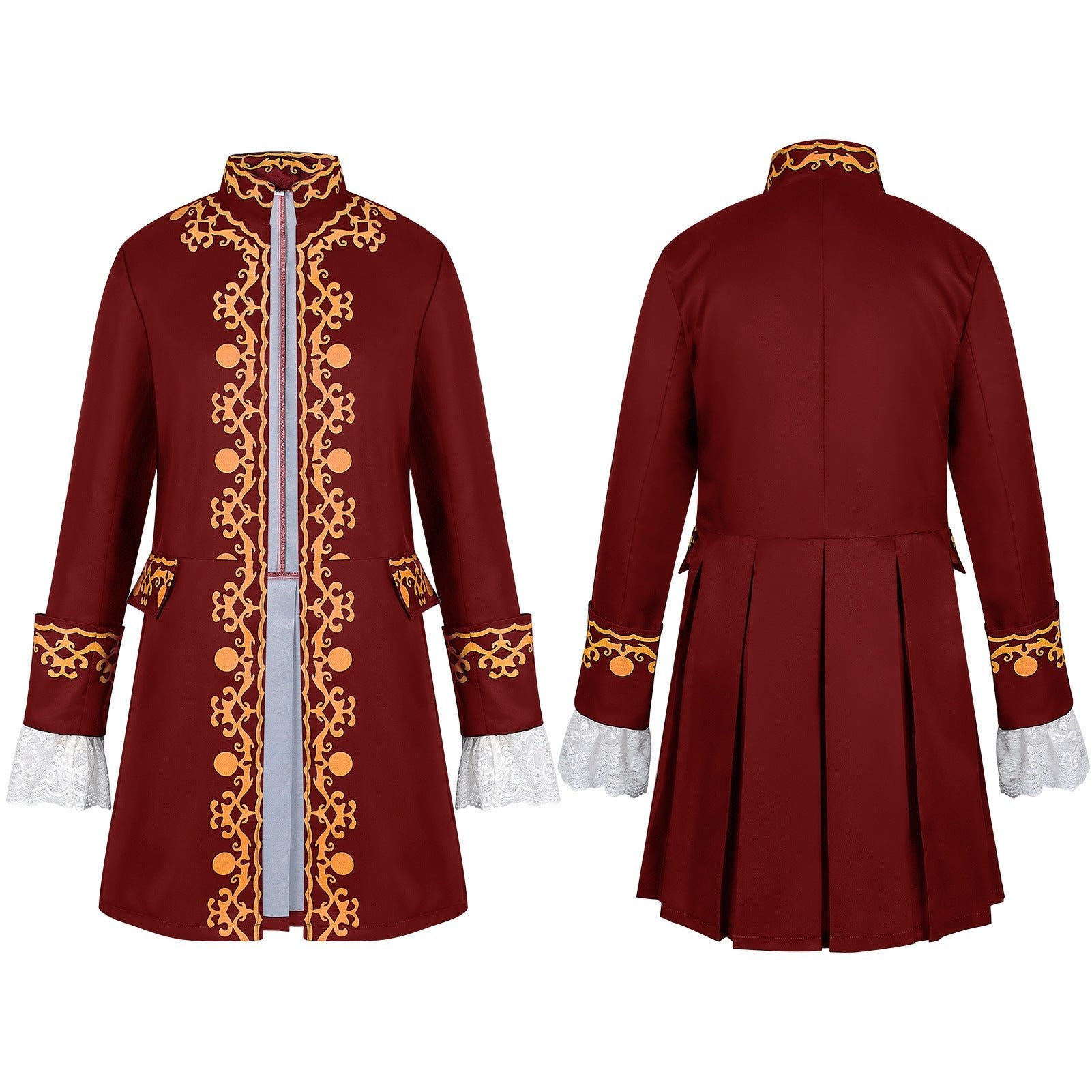 Men's European Medieval Gold - Trimmed Baroque Aristocrat Costume for Opera Stage Performance - Coscosmos