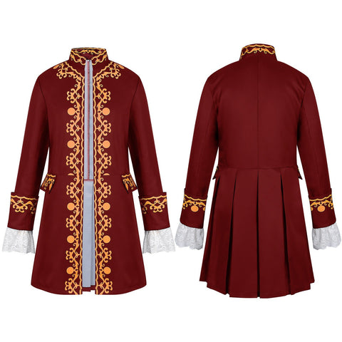 Men's European Medieval Gold - Trimmed Baroque Aristocrat Costume for Opera Stage Performance - Coscosmos