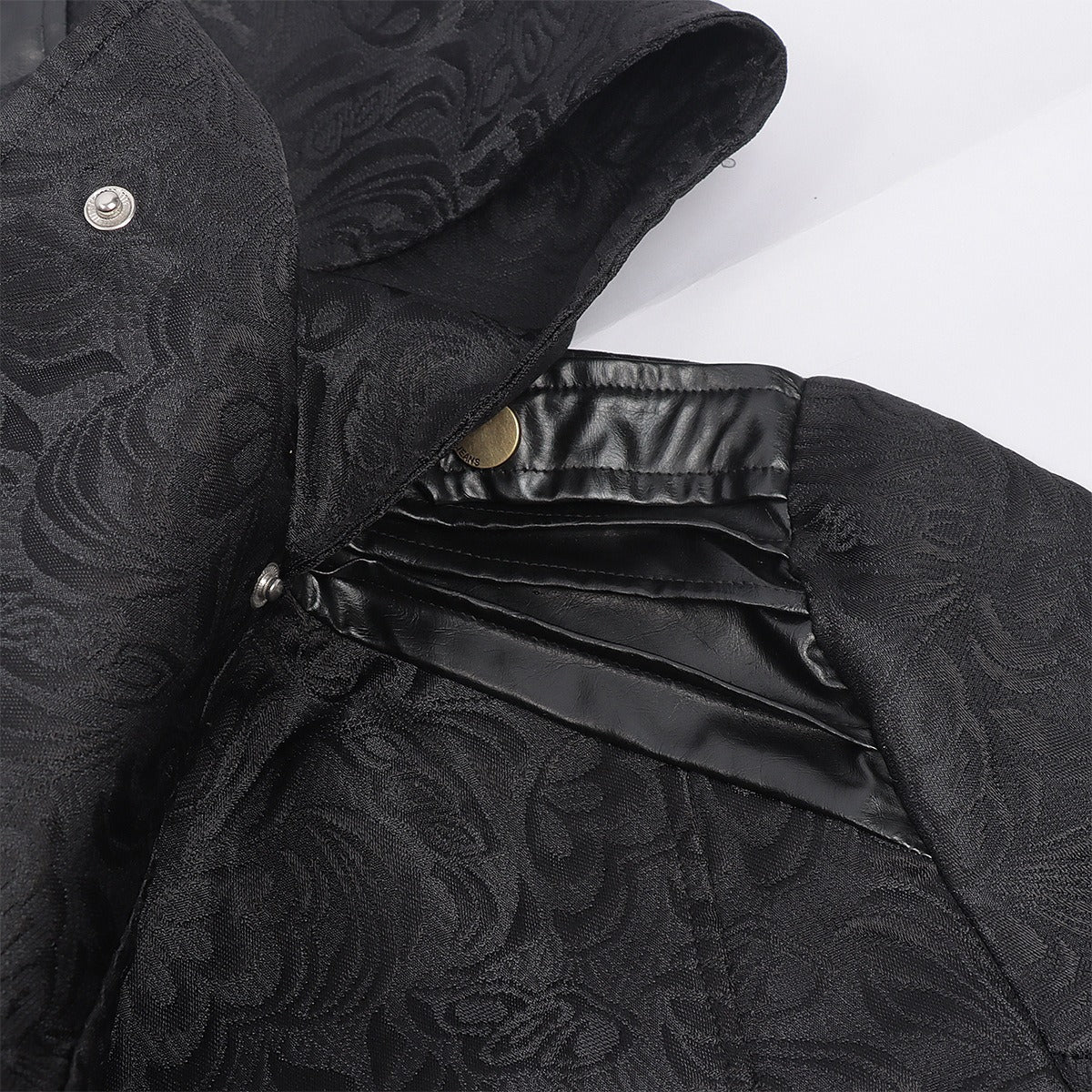 Men's Medieval Gothic Dark Pattern Long Coat - European Vintage Vampire Aristocrat Wool Blend Overcoat - Coscosmos