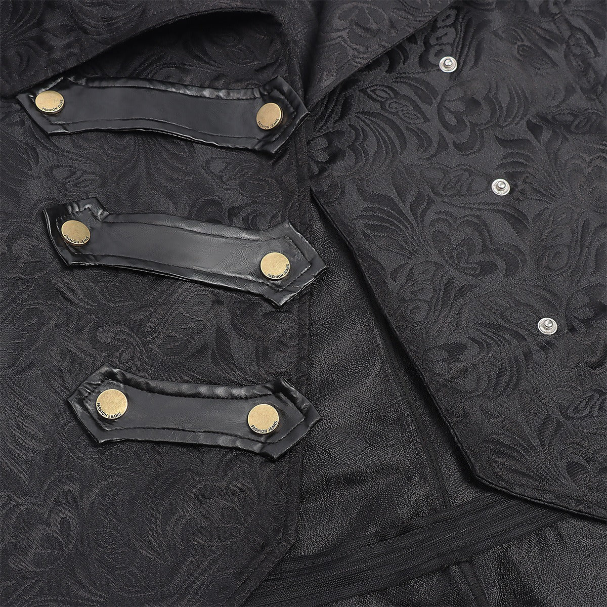 Men's Medieval Gothic Dark Pattern Long Coat - European Vintage Vampire Aristocrat Wool Blend Overcoat - Coscosmos