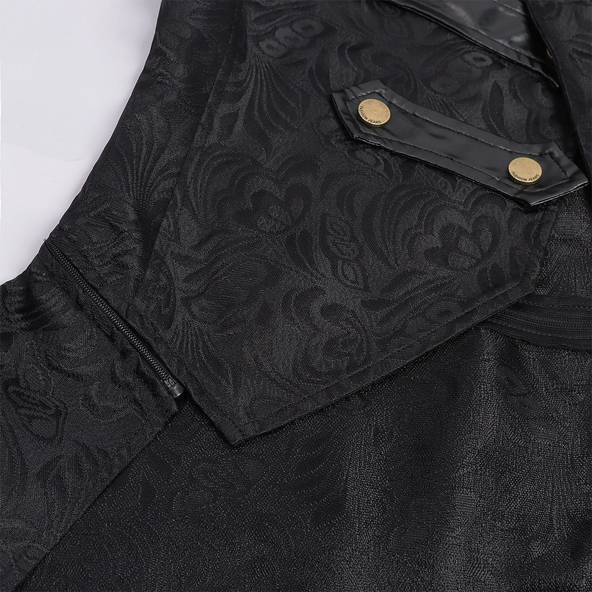 Men's Medieval Gothic Dark Pattern Long Coat - European Vintage Vampire Aristocrat Wool Blend Overcoat - Coscosmos